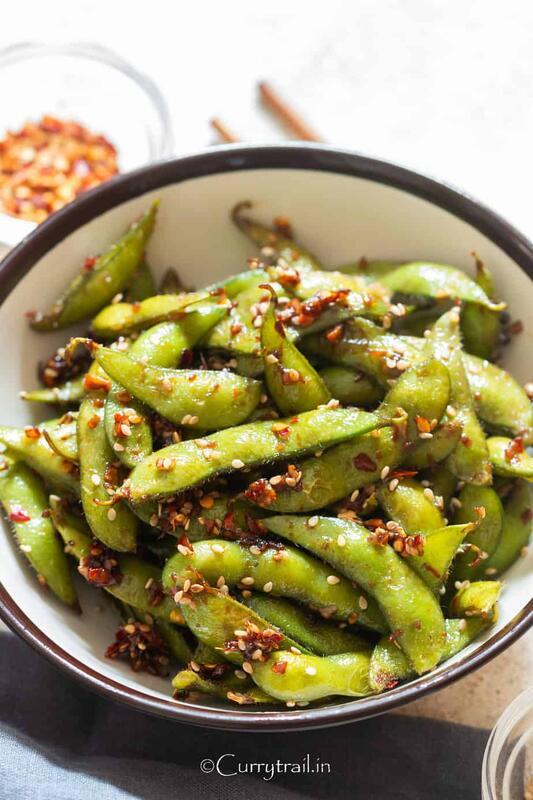 Spicy Garlic Edamame